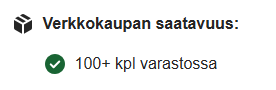 Kuva Julan kotisivujen verkkokaupan saatavuusnäkymästä
