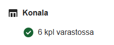 Kuva Julan kotisivujen tavaratalosaatavuusnäkymästä